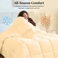 thumbnail image 3 of 100% Cotton All Season 1pc Box Stitched Comforter, Duvet Insert Cover, Pattern Solid Beige Color California King (104"x96") Size Machine Washable Lightweight, 3 of 6