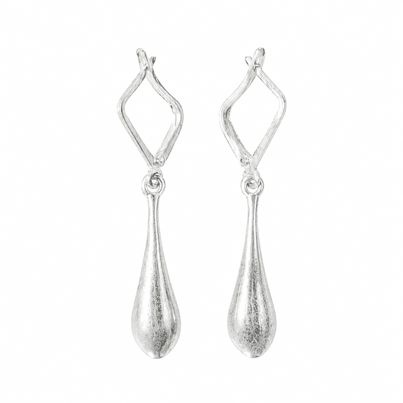 Elanzaa Jewels -925 Sterling Silver Teardrop Dangle Earrings for Women – Minimalist Long Drop Earrings, Lightweight Modern Silver Jewelry Gift for Her