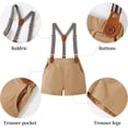 thumbnail image 4 of ZOEREA Baby Boy Clothes Suits, Toddler Boy Short Sleeves Shirt+ Suspender Pants Outfit Sets Gentleman Wedding Suit 1-5 Years, 4 of 6
