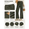 thumbnail image 3 of DOKOTOO Corduroy Pants for Womens Casual High Waisted Drawstring Wide Leg Pants Trousers with Pockets, 3 of 10