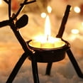 thumbnail image 3 of Reindeer Tea Light Candle Holders Black Metal Tea Light Stands for Christmas Home Kitchen Table Decorations, 3 of 6