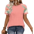 thumbnail image 6 of Womens Blouses Dressy Casual Floral Print Short Sleeve Shirts Round Neck Raglan Baseball Tee Summer Trendy Tops 2026 Blusas Basicas, 6 of 8