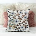 thumbnail image 2 of Glory of Flowers Peacock Throw Pillow with Removable Cover in Off-White Blue Brown 18x18, 2 of 5