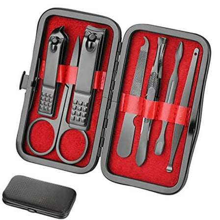 PULMCheerger Manicure Set, 7pcs Nail Care Kit with Clippers for Professional Grooming, Pedicure and Manicure, Travel Kit for Men Women