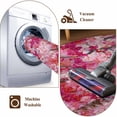 thumbnail image 7 of Round Area Rug 8 Ft, Cherry Blossom Washable Non-Slip Circle Carpet for Living Room/Bedroom, Spring Watercolor Flowers Modern Abstract Art Collection Low-Profile Large Area Rugs for Indoor, 7 of 7