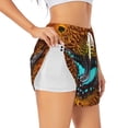 thumbnail image 3 of Lsque Butterfly Alighted On Sunflowers Printed Women's Running Shorts with Liner Pockets,Elastic Quick Dry Workout Athletic Gym Yoga Shorts,Womens High Waist Shorts-X-Large, 3 of 9