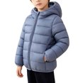 thumbnail image 4 of ITSAME Boys Quilted Puffer Jacket (1-8) Lightweight Hooded Zip Up Winter Warm Coat with Pockets Size 7, 4 of 6