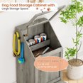 thumbnail image 6 of CazToi 35 Inch Dog Food Storage Container Flip Top Pet Feeding Station 2 Elevated Bowls Pet Organizer Side Hooks, 6 of 8