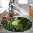 thumbnail image 3 of Round Rug 4Ft Washable Non-Slip, Green Forest Circle Area Rugs for Living Room Bedroom, Summer Botanical Watercolor Modern Art Indoor Floor Mats Carpet Runner for Home Decor Aesthetic, 3 of 8