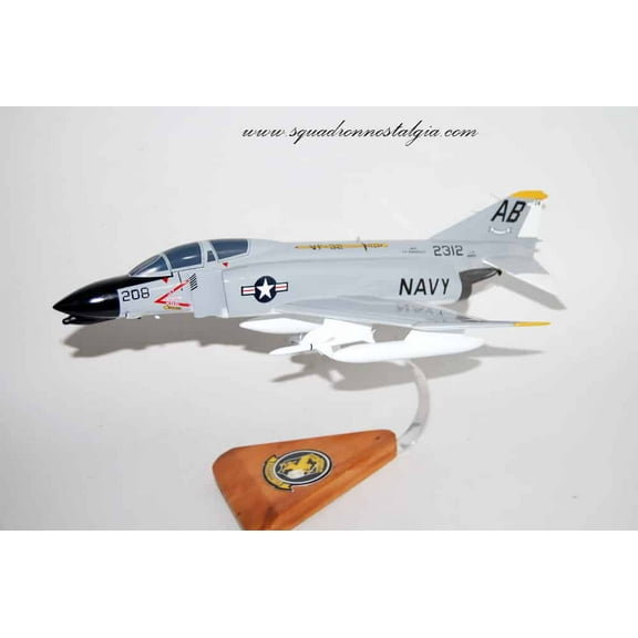 VF-32 Fighting Swordsmen F-4b Model, 1/42 (18") Scale, Mahogany, Navy, Fighter