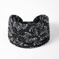 thumbnail image 3 of BILIKEYU Boho Floral Print Headbands for Women, Wide Twist Knotted Turban Hair Wraps Vintage Retro Non Slip Stretchy Headband Sport Yoga Workout Elastic Hair Bands for Girls, Black, 3 of 3