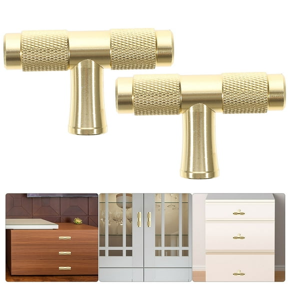HINTRMENT 4Pcs Golden Multipurpose Dresser Knobs for Homeowners and Diy Enthusiasts 1.97x1.18x0.47in