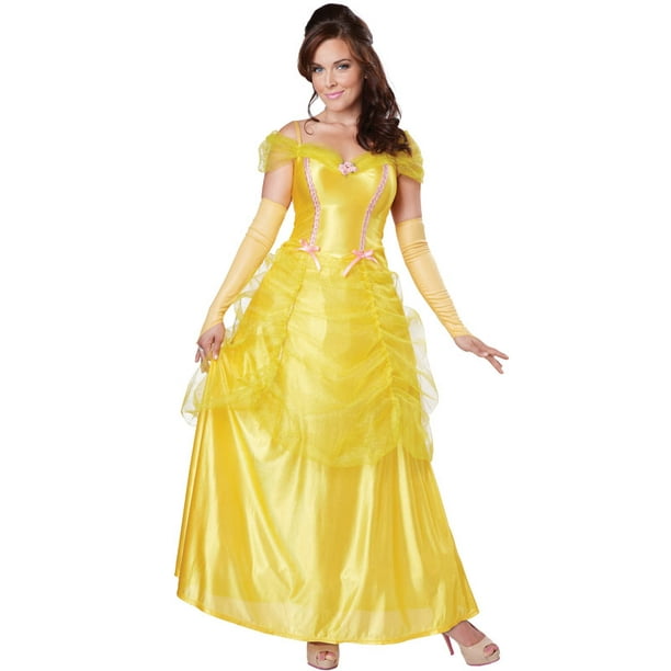 Classic Beauty Womens Costume Adult Belle And The Beast Disney Princess Walmart Com Walmart Com