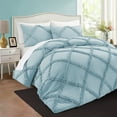 thumbnail image 6 of BedDecor 400TC 100% Egyptian Cotton 3PC Light Blue Twin/Twin XL Size Diamond Ruffle Duvet Cover Set, 6 of 8