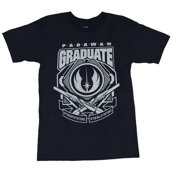 Star Wars Mens T-Shirt - Padawan Graduate Jedi Right of Council Will Of Force (Small)