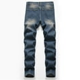 thumbnail image 5 of jjayotai Men's Jeans, Slim Fit Ripped Straight Leg Distressed Fashion Denim Pants Blue 40, 5 of 9