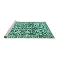 thumbnail image 2 of Ahgly Company Machine Washable Indoor Rectangle Abstract Turquoise Blue Modern Area Rugs, 5' x 8', 2 of 4