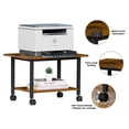 thumbnail image 4 of Leyaoyao Under Desk Printer Stand 2-Tier Mobile Printer Table w/ Storage Shelf Lockable Wheels for Home, Office, Brown, 4 of 7