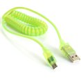 thumbnail image 1 of MICRO PIN USB DATA CRYSTAL NEON LIGHT CHARGER CABLE - GREEN LUXMO No, 1 of 1