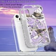 thumbnail image 5 of Allytech Marble Case for Apple iPhone 15 5G 6.1 inch, Hybrid Hard PC Soft TPU Rubber Three Layer Rugged Heavy Duty Shockproof Drop Protection Women Girl Cover for iPhone 15, Purple Grid Marble, 5 of 7