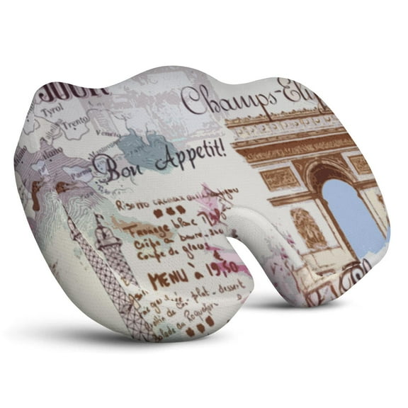 Premium Travel Pattern Memory Foam Seat Cushion Ergonomic Chair Pad for Office Chair, Car, Airplane & Bleachers Sciatica, Tailbone Hip & Back Pain Relief - Chair Cushion for Long Office Workers.