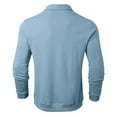 thumbnail image 5 of Mens Polo Shirt Casual Long Sleeved Solid Color Button Collared Tops Thin Loose Fit Breathable Shirts for Men, 5 of 5