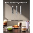 thumbnail image 7 of Rechargeable Milk Frother with Stepless Speed Control, LunaFro Max Handheld Electric Foam Maker Waterproof Drink Mixer Foamer with Stand & Detachable Whisks for Lattes, Cappuccino Black, 7 of 7