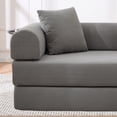 thumbnail image 5 of Leumius 4‑in‑1 Futon Sofa Bed,Modular Corduroy Sofa Couch with Fixed-Shape Frame & Removable Armrests,Folding Mattress Couch for Living Room, Office, Apartment,Gray, 5 of 5