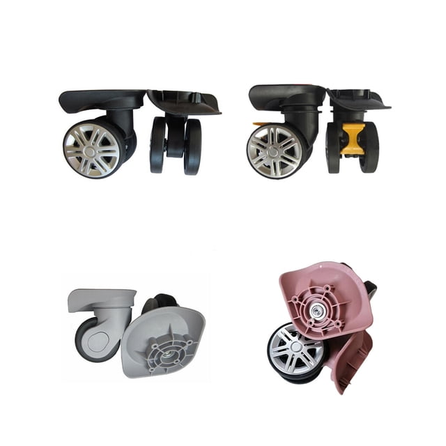 2 Pcs Roues de Valise Remplacement Roulette de Valise Organisateur Accessoire de Rechange Rouleau Manuel Faible Bruit Amovible Accessoire de Réparation Frein Noir