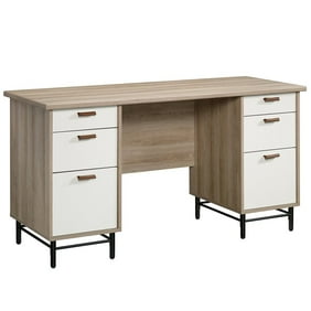 Sauder Appleton Faux Marble Top Executive Desk Sand Pear