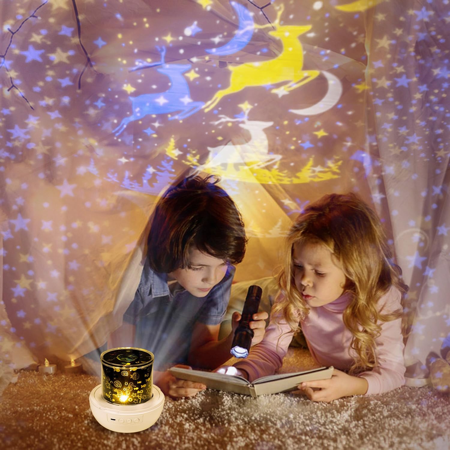 21 Sets of Films, Night Lights for Kids, Star Galaxy Projector, Night Lights for Bedroom, Ceiling, Star Projector with 360° Rotating for Boys and Girls, Birthday, Christmas Gifts, Room Decor