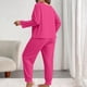 thumbnail image 4 of Pincandy Women's Plus Size Pajama Set - Crew Neck Long Sleeve Top & Pants, Casual & Comfortable for Homewear, 4 of 5