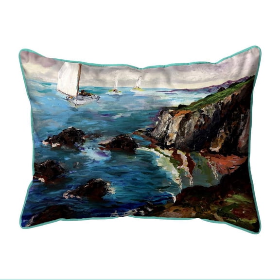 Betsy Drake Interiors Sailing the Cliffs 11x14 Small Indoor/Outdoor Pillow