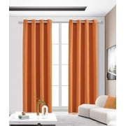 Ruthy's Textile Blackout Curtains for Bedroom, Solid Thermal Insulated with Grommet Noise Reduction Window Drapes, Room Darkening Curtains for Living Room, 2 Panels, 54 x 84 inch - Orange