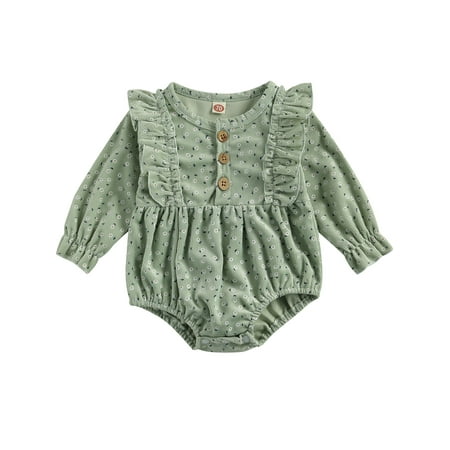 

Farrubbyine8 Newborn Baby Girls Floral Romper Stylish Long Sleeve Romper