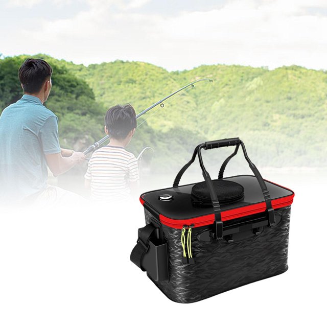 Cubo de pescado Colamx plegable grande Negro