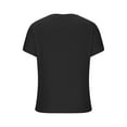 thumbnail image 4 of Black S WIZUTIZ Tops Women's Holiday Saving Cotton Linen Athletic Cotton Blend Tops Solid Breathable Short Sleeve Tshirts Plus Ladies Lightweight Tshirt Loose Fit Plain Tee Trendy Round Neck T-shirt, 4 of 5