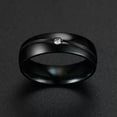 thumbnail image 5 of 6MM Black Polished Band Men Womens 316 Stainless Steel Wedding CZ Ring Size 6-12, 5 of 5