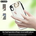 thumbnail image 2 of Allytechgroup 2024 New Trendy Back Case Cover for Apple iPhone Xr 6.1", Premium PU Leather Luxury Design with Ring Holder Stand Bracket Bumper Shockproof Phone Case for Girls Women, White, 2 of 8