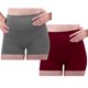 thumbnail image 1 of Paquete de 2 Short Licra Mujer, Gris-Vino, Corto, Unitalla, Deportivo, Atlético, Boxer, 1 of 6
