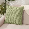 thumbnail image 2 of XMMSWDLA Corduroy Throw Pillow Covers 18x18 Inch Decorative Soft Striped Couch Pillow Covers Home Decor for Sofa Bedroom Spring Living Room Couch 45x45 Cm Beige, 2 of 6