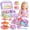 Purple dinosaur, variant on HopeRock 42PCS Tea Party Set for Little Girls, Pretend Play Princess Toys for Toddlers Girls Ages 3 4 5 6 Years, Birthday Gifts for Kids Girls 3-6 Years Old.