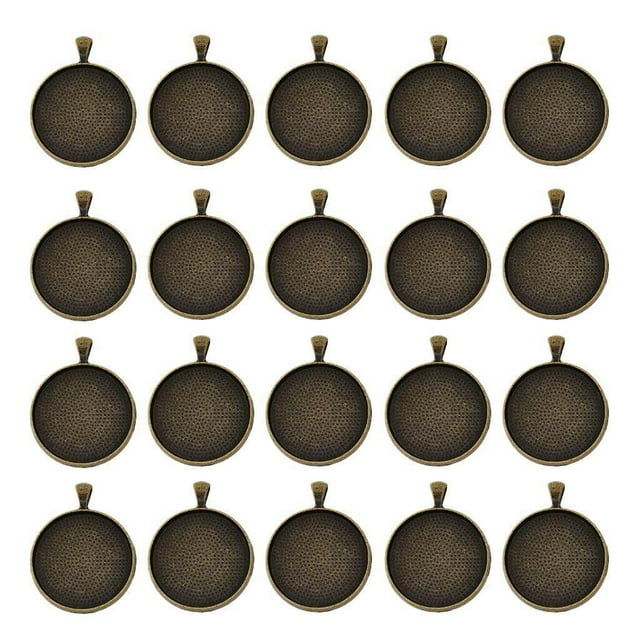 20x Round Pendant Blank Cabochon Accessories Connector Charms Pendant Base Setting DIY Jewelry Tray 30mm Bronze
