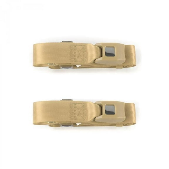 SafeTboy 659254 Standard 2 Point Tan Lap Bucket Seat Belt Kit for 1928-1931 Ford Model A - 2 Belts