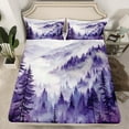 thumbnail image 2 of Manfei Rustic Pine Tree Queen Sheet Sets, Nature Scenery Flat Sheet, Farmhouse Countryside Queen Fitted Sheet, Breathable Home Decor, 4pcs, 2 of 7