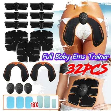 32Pcs/Set ABS Stimulator, Abdominal Muscle Trainer Smart Full Body Building Home & Gym Fitness Equipmen For Abdomen/Arm/Leg/Hip