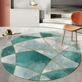 thumbnail image 1 of Tapis Rond Géométrique - Antidérapant et Absorbant, Lavable en Machine pour Chambre, Salon Ou Entrée (Vert Dégradé, 100cm), 1 of 4