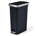 thumbnail image 1 of IXII 10.5 Gallon Trash Can, Plastic Slim Step On Kitchen Trash Can, Black, 1 of 4