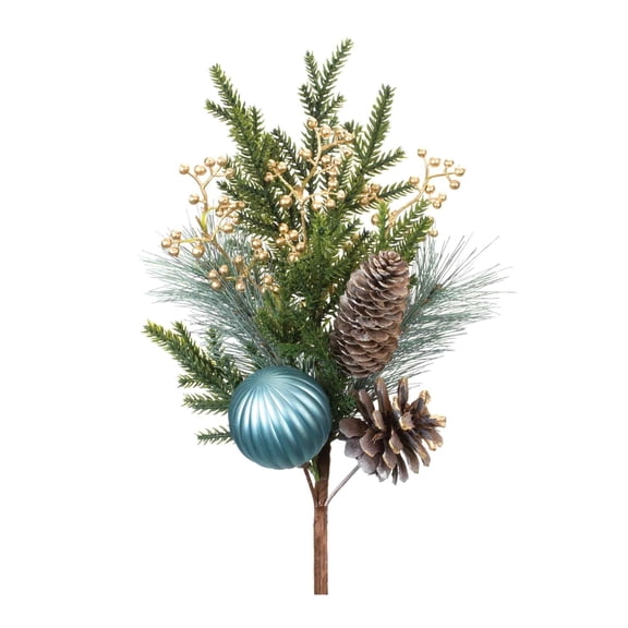 Melrose Set of 2 Pine with Ornament Artificial Christmas Sprays 18.5"