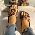thumbnail image 4 of Loyisvidion Womens Sandals Women Ladies Leopard Print Flat Casual Sandals,Slippers Beach Shoes Brown 8.5(40), 4 of 9